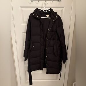 J. Crew Women's Black Down Puffer Coat